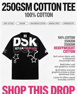 T-shirt Unisex 100% Cotone con Spalle Cadenti e Vestibilità Ampia, Stampa Grafica Tipografica a Stelle Celestiali ad Alta Densità, Tessuto Pesante - Product Image 2