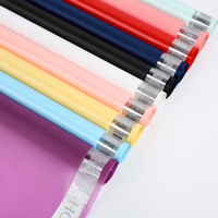 Emballage de bouquet en cellophane uni avec lettrage pour la Saint-Valentin, papier d'emballage pour fleurs imperméable en plastique, papier cadeau, fournitures pour fleuristes