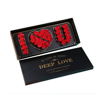 Boite en carton avec logo personnalisé, emballage de cadeau avec une rose romantique, pour la saint-valentin, boîte à fleurs, avec des fleurs, pour la saint-valentin