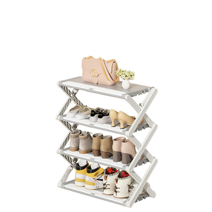 Organizador de calzado plegable de cuatro niveles de pie multifuncional, estante de zapatillas de plástico - Product Image 5