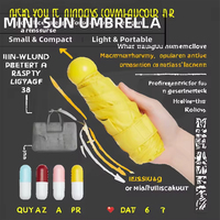 Parapluie de voyage promotionnel portable, mini, 5 plis, coupe-vent, cadeau d'affaires, poignée en acier inoxydable, baleines en fibre de verre, parapluie de soleil