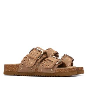 Xti Women's <b>Flat</b> Sandals Camel 38mm Heel Height Slip-On Style - Product Image 4