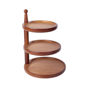 Multi Layer Wooden <b>Storage</b> <b>Rack</b> Round Standing Type For Desk Organizing Jewelry Perfume And Personal Care Items - Product Image 4