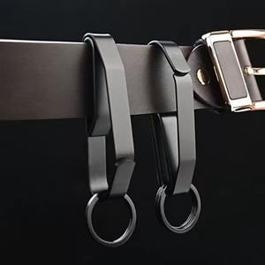 Porte-clés robuste de style tactique avec 2 anneaux et clip de fixation rapide en métal - Product Image 2