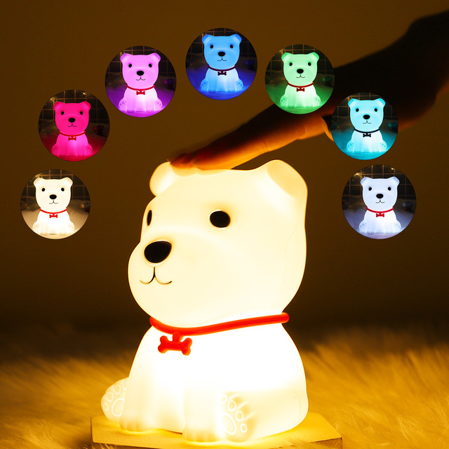 Lamp Color Changing Atmosphere Animal Table Kids Lamps Dog Portable Led Nightlight Decorative Dimmable Night Light
