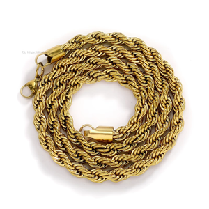 European American Stainless Steel 6mm Twisted <b>Chain</b> & Link Unisex Trendy Fashion Button <b>Rope</b> Bracelet Tanjing Fashion - Product Image 5