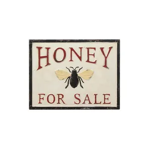 HYKING Vintage Embossed Metal Sign Wall decor Farmhouse Honey for Sale home decoration