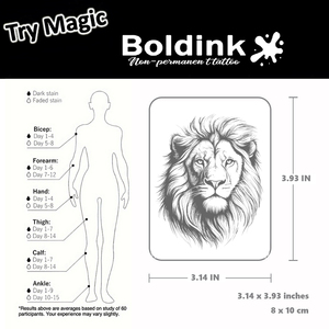 Tatuaje <span class=keywords><strong>de</strong></span> Tinta <span class=keywords><strong>de</strong></span> Jaua Boldink Personalizado, Realista, con Retrato <span class=keywords><strong>de</strong></span> Cabeza <span class=keywords><strong>de</strong></span> Rey León, Arte Corporal, Resistente al Agua, Larga Duración (2 Semanas) - Product Image 4