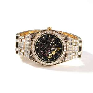 Reloj de Cuarzo de Lujo con Incrustaciones de Diamantes para Hombre, Estilo Hip Hop, Reloj de Pulsera de Acero Inoxidable, Venta al Por Mayor - Product Image 2