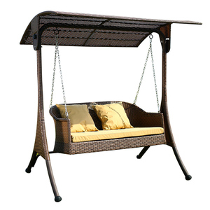 Juego de <span class=keywords><strong>toldo</strong></span> oscilante de ratán <span class=keywords><strong>para</strong></span> jardín de alta calidad, patio de hierro forjado de metal <span class=keywords><strong>para</strong></span> playa, columpios y sillas g - Product Image 1