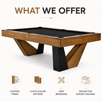 Table de billard de luxe moderne sur mesure 7ft 8FT en bois massif OEM ODM
