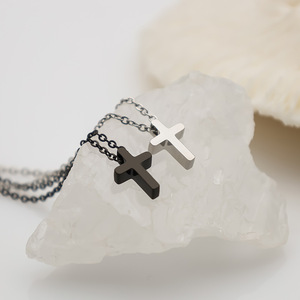 Minimalist Cross Necklace Titanium Steel Geometric Design Clavicle Chain Gift For Couples Fashion Jewelry - Product Image 3