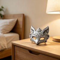 Masque de renard en cristal naturel sculpté à la main, accessoires sculptés à la main, masque de renard en pierre de guérison, décoration de table à manger à domicile