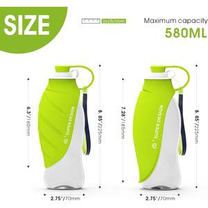 Botella de agua para perros Superdesign de 580 ml, a prueba de fugas, portátil, plegable, con tazón extraíble para perros pequeños a grandes. - Product Image 4