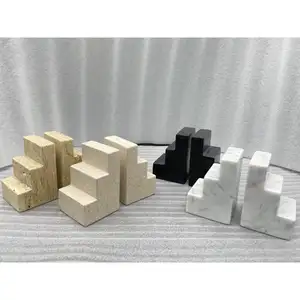 SHIHUI Wholesale Custom Desktop Marble Bookends Book Ends Statue Manufacture Home Office Decorative Marble Accessories Bookends