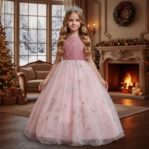 Stile europeo elegante abiti lunghi per le ragazze di 10 anni di età rosso della <span class=keywords><strong>ragazza</strong></span> del partito di sera abiti modello di <span class=keywords><strong>Stella</strong></span> della <span class=keywords><strong>ragazza</strong></span> dei capretti vestito - Product Image 4