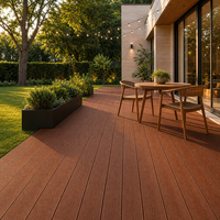 Planches de terrasse en composite WPC creuses antidérapantes à emboîtement, imperméables, ignifuges, surface imitation bois, pour extérieur