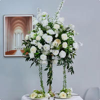 A-1999 Composition florale de luxe faite à la main, centre de table de mariage, décoration, grande boule de fleurs artificielles blanches pour événement de mariage
