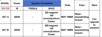 Haut-parleur passif stéréo DS-118 de 18 pouces à aimant néodyme, pleine gamme, impédance 8 ohms, pour utilisation sur scène et en extérieur
