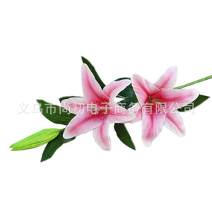 Ramo de lirios artificiales, flores de seda hechas a mano para decoración del hogar, boda, estilo clásico BH 001 - Product Image 5