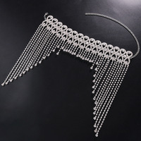 Serre-tête de mariée simple avec strass, chaîne de cheveux de fête pour femme, bijou de tête indien bohème en alliage