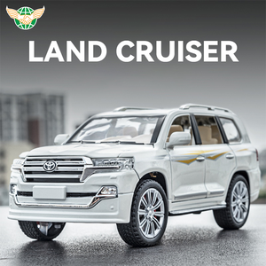 Diecast xe 1/24 Đồ chơi mô hình xe 1/24 quy mô kéo trở lại Prado xe với âm thanh ánh sáng 6 cửa có thể mở ra hộp hiển thị cho trẻ em bên món quà - Product Image 2