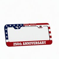 Support de plaque d'immatriculation décoratif en aluminium brossé personnalisé, impression intégrale, norme américaine, vente en gros