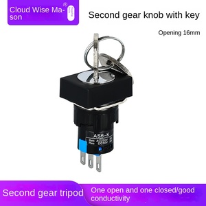 LA16Y-11Y/2 22Y <strong>Key</strong> Knob Button <strong>Switch</strong> 16mm Plastic Electronic Structure 1NO1NC for Second Gear Third Gear <strong>Start</strong> <strong>Stop</strong> Opening - Product Image 6