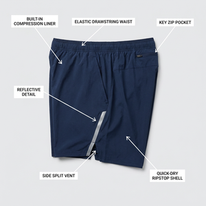 Shorts de course pour hommes avec logo personnalisé, taille élastique, ourlet fendu durable, 5 pouces, pour le <span class=keywords><strong>sport</strong></span>, l'entraînement et la gym - Product Image 2