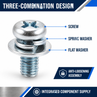 Vis SEMS à tête cylindrique Phillips M3 M4 M5 de haute précision avec rondelle plate pour l'électronique grand public, fabriquées en Chine