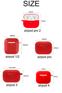 Étui pour écouteurs en silicone souple avec logo personnalisé, étanche, pour Airpods 1/2 et <span class=keywords><strong>3</strong></span> et 4 et <span class=keywords><strong>Pro</strong></span> 2, avec porte-clés - Product Image 2