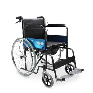Fauteuil roulant manuel avec fonction toilette, pliable et léger, pour personnes âgées et handicapées, aide à la mobilité - Product Image 1