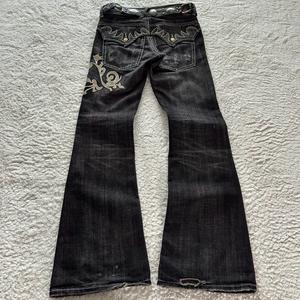 Pantalon en <span class=keywords><strong>jean</strong></span> pour homme, style gothique, évasé, déchiré, coupe cloche, streetwear, personnalisable, Pantalon Homme <span class=keywords><strong>Jean</strong></span> - Product Image 3