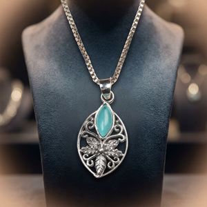 Handmade Wholesale Rhodium Plated 92.5 Sterling Silver Turquoise Pendant Jewelry Unisex Wedding Party Gifts Cheap Price NSJP-263 - Product Image 3