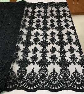 Top Eco-Friendly Fashion Allover Heavy Beaded Hand Embroidery Lace Tulle Wedding Party Dress Fabric Best Selling <strong>Ladies</strong> Dress - Product Image 6