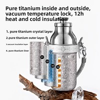 Bouteille isotherme droite CUPPRO en titane pur, légère, isolation thermique de 6 à 12 heures, design élégant