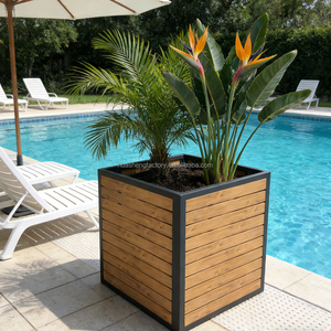 Jardinières modernes de grande taille pour plantes de jardin personnalisables, utilisation <span class=keywords><strong>en</strong></span> ville, clôture métallique, <span class=keywords><strong>pot</strong></span> de fleurs, plantes - Product Image 1