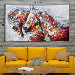 Pintura al Óleo Moderna de Animales Grandes para Pared - Cuadro de Porcelana Cristalina con Pintura de Animales, Pintura de Diamantes, Cuadro Abstracto de Caballo - Product Image 2