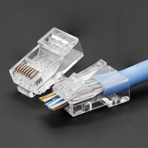 ขั้วต่อ RJ45 แบบ Pass Through สำหรับ<span class=keywords><strong>สาย</strong></span>อีเธอร์เน็ต <span class=keywords><strong>Cat5e</strong></span> Cat6 ปลั๊กโมดูลาร์ ตัวเรือนใส หน้าสัมผัสทองแดง - Product Image 3