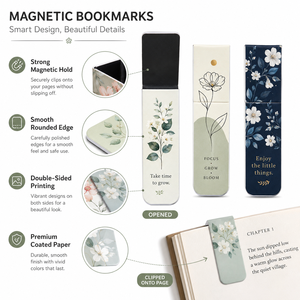 Segnalibri Magnetici Personalizzati con Logo, Ecologici, Flessibili, con Motivi Floreali, <span class=keywords><strong>Notte</strong></span> <span class=keywords><strong>Stellata</strong></span>, Marmo e Geometrici, per Scuola, Lettura e Regalo - Product Image 2
