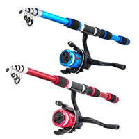 Canne à pêche ultra-courte 1,8m 2,1m pour la pêche en mer, ensemble double canne et moulinet pour couples, parents et enfants, kit complet pour rivières
