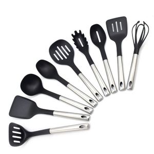 Juego de Utensilios Inteligentes Olycoop KT1706 de 9 Piezas, Mangos de Acero Inoxidable 430, Nylon de Grado Alimenticio, Opción de Logotipo Grabado, en Stock, Hecho en China - Product Image 1