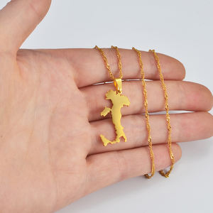 Collares con Colgante <span class=keywords><strong>de</strong></span> <span class=keywords><strong>Mapa</strong></span> <span class=keywords><strong>de</strong></span> Italia con <span class=keywords><strong>Sicilia</strong></span> y Cerdeña, Joyería con Mapas Italianos, Regalos # 235821 - Product Image 1
