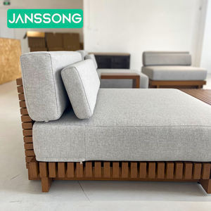 طقم أريكة خارجي للفنادق الحديثة، أريكة فاخرة خارجية للفلل، أريكة حديقة، طقم أثاث فناء خارجي، أثاث منتجع خارجي من خشب الساج - Product Image 4