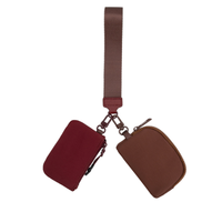 Vente en gros de bracelets avec pochette en dura Porte-clés portable avec sac à monnaie et porte-cartes Mini bracelet à double poignet Portefeuille