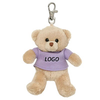 Porte-clés ours en peluche avec LOGO personnalisé, avec chemises, pas cher, petit ours en peluche, cadeaux promotionnels de fête, vente en gros