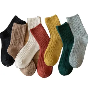 <span class=keywords><strong>Laine</strong></span> Crew Fancy Fashion Warm Plain Winter Dress Slouch <span class=keywords><strong>Chaussettes</strong></span> pour femme - Product Image 1
