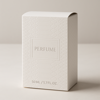 Boîte en papier pliable blanche de luxe personnalisée avec logo en relief pour l'emballage de parfums