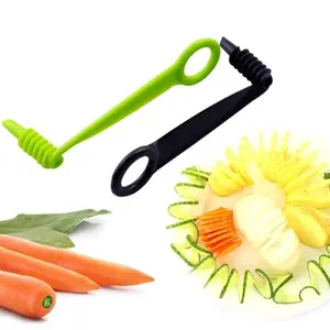 切断および切断装置キッチンツール1/4クリエイティブキュウリスパイラルスライサー果物と野菜の回転スライス多機能