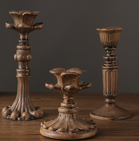 Chandelier antique multicouche en relief en forme de lotus, support de bougie LED en métal texturé pour bureau, style tibétain, pour table d'autel religieuse